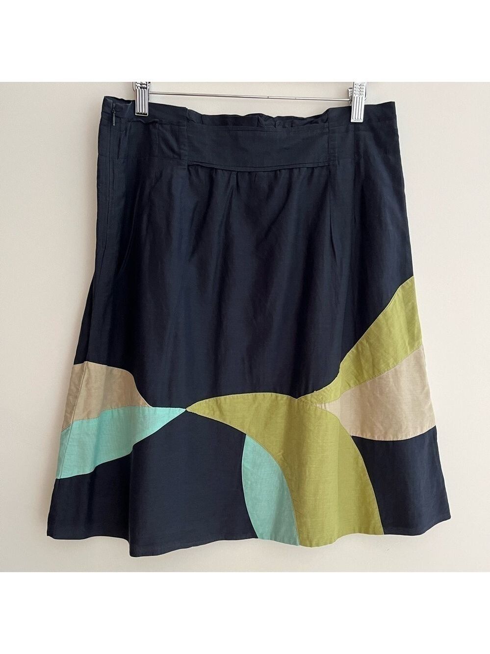 NIC + ZOE Lined Knee Length Skirt A-Line Cotton Silk Blend Flowy Day to Night